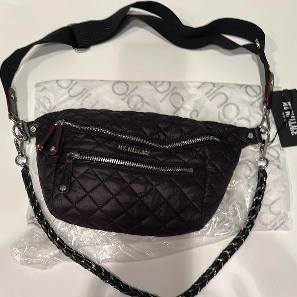 MZ Wallace Quilted Black Belt Bag